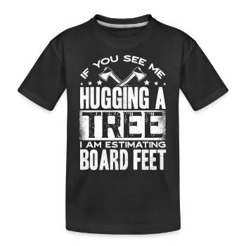Étreinte d’arbres, travail du bois, menuisiers - T-shirt bio Premium Enfant - noir - Devant