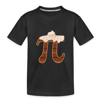Funny Chocolate Cream Pi Day Pie Math Lover - Kids' Premium Organic T-Shirt - black - Front