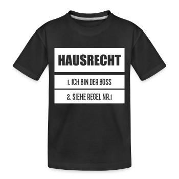 Hausrecht - Kinder Premium Bio T-Shirt - Schwarz - Vorne