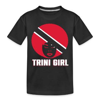 Fille de Trinité-et-Tobago - T-shirt bio Premium Enfant - noir - Devant