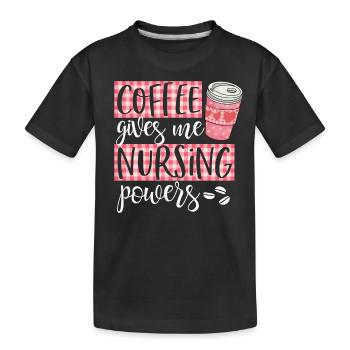 Le café me donne des pouvoirs d’allaitement Café mignon drôle - T-shirt bio Premium Enfant - noir - Devant