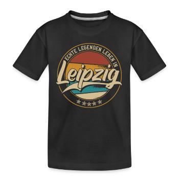 Leipzig Echte Legenden leben in Leipziger - Kinder Premium Bio T-Shirt - Schwarz - Vorne