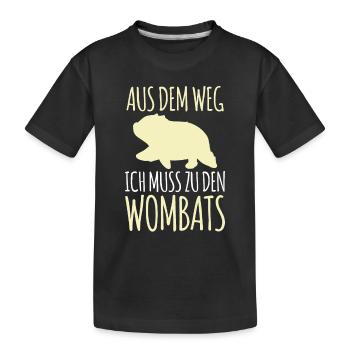 Muss zu den Wombats Australien Beuteltier - Kinder Premium Bio T-Shirt - Schwarz - Vorne