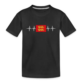 France Normandie - Kinder Premium Bio T-Shirt - Schwarz - Vorne