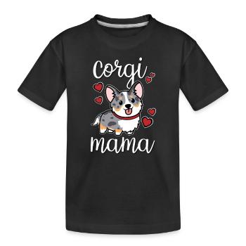 Merle Corgi bleu - T-shirt bio Premium Enfant - noir - Devant