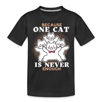 Chat, drôle de dicton, beaucoup de chats, papa chat - T-shirt bio Premium Enfant - noir - Devant