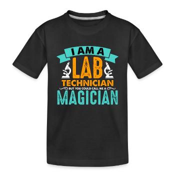 Technicien de laboratoire Je suis un technicien de laboratoire mais un scientifique - T-shirt bio Premium Enfant - noir - Devant