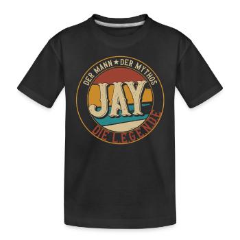Jay Der Mann der Mythos die Legende Geschenk - Kinder Premium Bio T-Shirt - Schwarz - Vorne