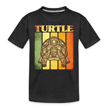Schildkröte - Kinder Premium Bio T-Shirt - Schwarz - Vorne
