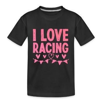 Ich liebe Rennen - Kinder Premium Bio T-Shirt - Schwarz - Vorne