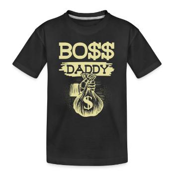 Boss Daddy - Kinder Premium Bio T-Shirt - Schwarz - Vorne