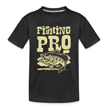 Fishing Pro - Kinder Premium Bio T-Shirt - Schwarz - Vorne
