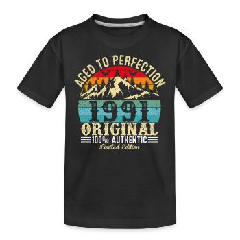 Perfekt gealtert 1991 original - Kinder Premium Bio T-Shirt - Schwarz - Vorne