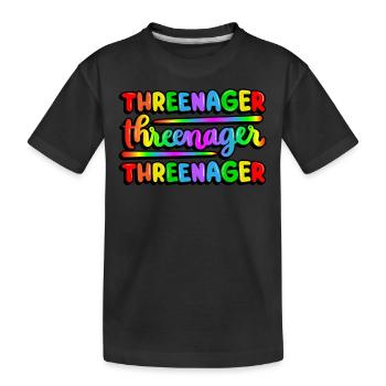 Threenager Kid 3. Geburtstag Regenbogen Spektrum - Kinder Premium Bio T-Shirt - Schwarz - Vorne