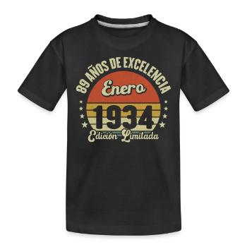 Januar 1934 Jahrgangsgeschenk von 89 Jahren - Kinder Premium Bio T-Shirt - Schwarz - Vorne
