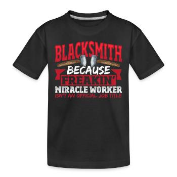 Blacksmith Official Job Title Blacksmithing - Kids' Premium Organic T-Shirt - black - Front