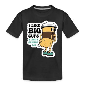 J’aime les grandes tasses et je ne peux pas mentir café sarcastique - T-shirt bio Premium Enfant - noir - Devant