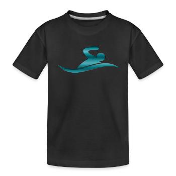 Schwimmen - Kinder Premium Bio T-Shirt - Schwarz - Vorne