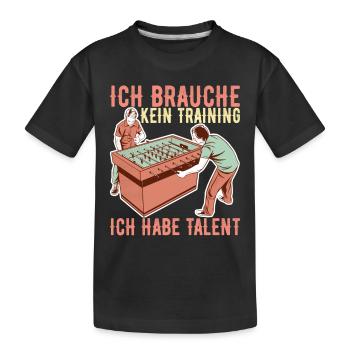 Tischfussball Tischkicker - Kinder Premium Bio T-Shirt - Schwarz - Vorne