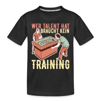 Tischfussball Tischkicker - Kinder Premium Bio T-Shirt - Schwarz - Vorne