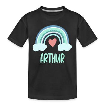 Arthur Name Rainbow Baby - Kids' Premium Organic T-Shirt - black - Front