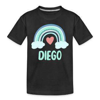 Diego Name Regenbogen Baby - Kinder Premium Bio T-Shirt - Schwarz - Vorne