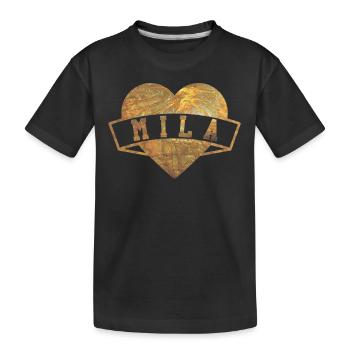 Mila Herzen Gold - Kinder Premium Bio T-Shirt - Schwarz - Vorne