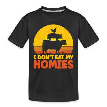 Je ne mange pas mes amis - T-shirt bio Premium Enfant - noir - Devant
