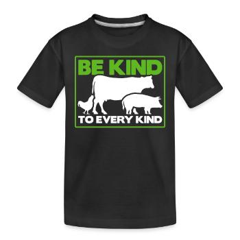 Be Kind To Every Kind - Kids' Premium Organic T-Shirt - black - Front