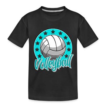 Volleyball - Kids' Premium Organic T-Shirt - black - Front