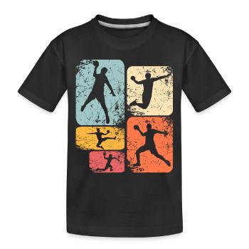 Handball Handballer - Kinder Premium Bio T-Shirt - Schwarz - Vorne