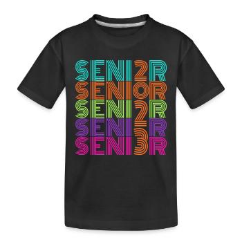 Rétro Vintage Neon Senior 2023 | Cadeau Senior High - T-shirt bio Premium Enfant - noir - Devant