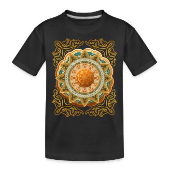 Mandala d’or, Mandala 3D, Arabesque vintage - T-shirt bio Premium Enfant - noir - Devant