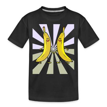 Strahlen Bio Bananen Banane Vitamine Frucht Obst - Kinder Premium Bio T-Shirt - Schwarz - Vorne