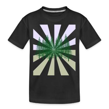 Rays Forest Fir Wilderness Flora Ecology - Kids' Premium Organic T-Shirt - black - Front