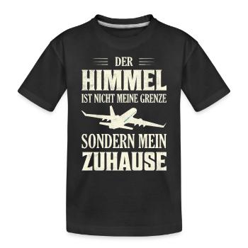Der Himmel ist nicht meine Grenze Fliegen Pilot - Kinder Premium Bio T-Shirt - Schwarz - Vorne