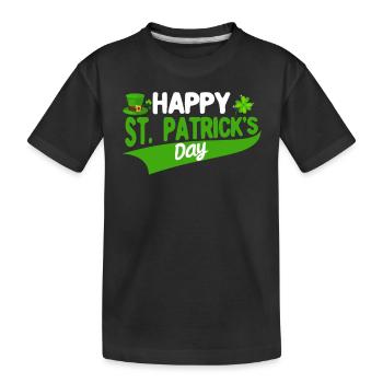 Funny Lucky Irish Shamrock Lover Happy St. - Kids' Premium Organic T-Shirt - black - Front