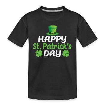 Happy St. Patrick's Day Funny Happy Irish - Kids' Premium Organic T-Shirt - black - Front