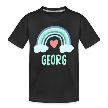 Georg Name Rainbow Baby - Kids' Premium Organic T-Shirt - black - Front