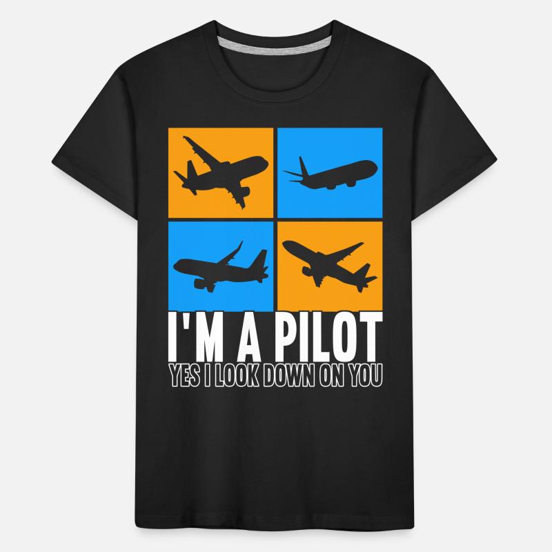 Pilot Flugzeug Kinder Premium Bio T-Shirt