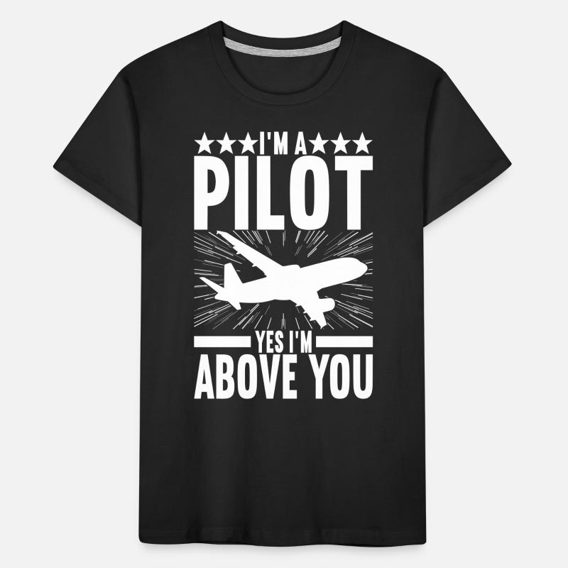 Pilot Flugzeug Kinder Premium Bio T-Shirt
