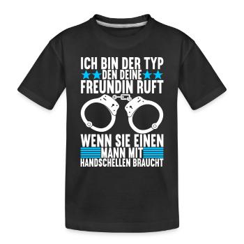 Polizei Polizist - Kinder Premium Bio T-Shirt - Schwarz - Vorne