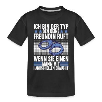 Polizei Polizist - Kinder Premium Bio T-Shirt - Schwarz - Vorne