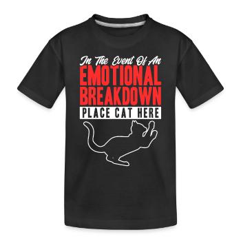 En cas de dépression émotionnelle Chat - T-shirt bio Premium Enfant - noir - Devant