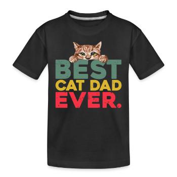 Best Cat Dad Ever - Kinder Premium Bio T-Shirt - Schwarz - Vorne