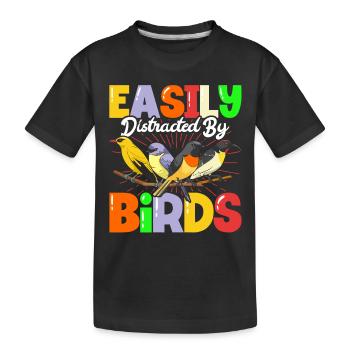 Facilement distendu par les oiseaux - T-shirt bio Premium Enfant - noir - Devant
