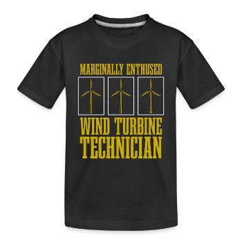 Wind Turbine Tech Marginally Enthused Green Energy - Kinder Premium Bio T-Shirt - Schwarz - Vorne