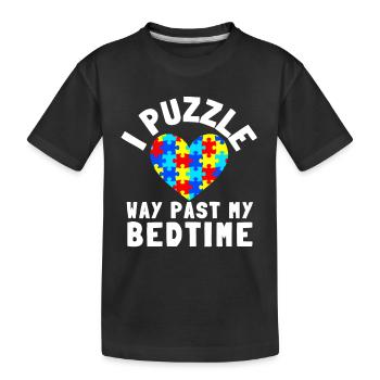 Puzzle Queen - Je passe devant mon heure de coucher - T-shirt bio Premium Enfant - noir - Devant