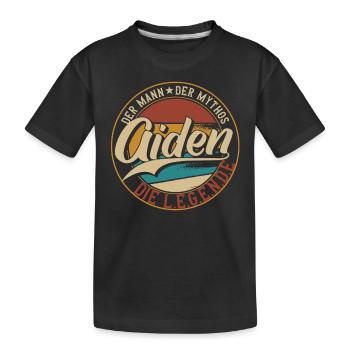 Aiden Der Mann der Mythos die Legende Geschenk - Kinder Premium Bio T-Shirt - Schwarz - Vorne