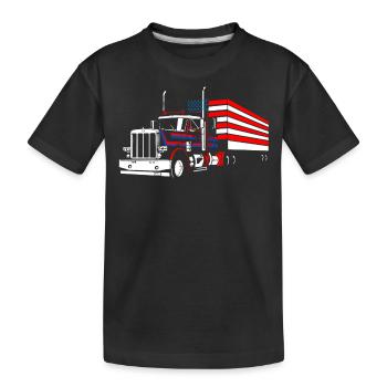 Camionneur Drapeau américain - T-shirt bio Premium Enfant - noir - Devant